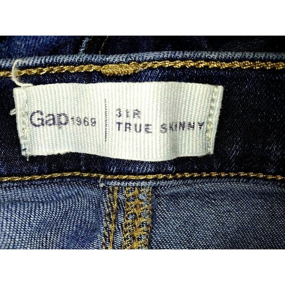GAP 1969  31/12R Dark Indigo True Skinny Stretchy Jeans 27" inseam - Picture 2 of 6